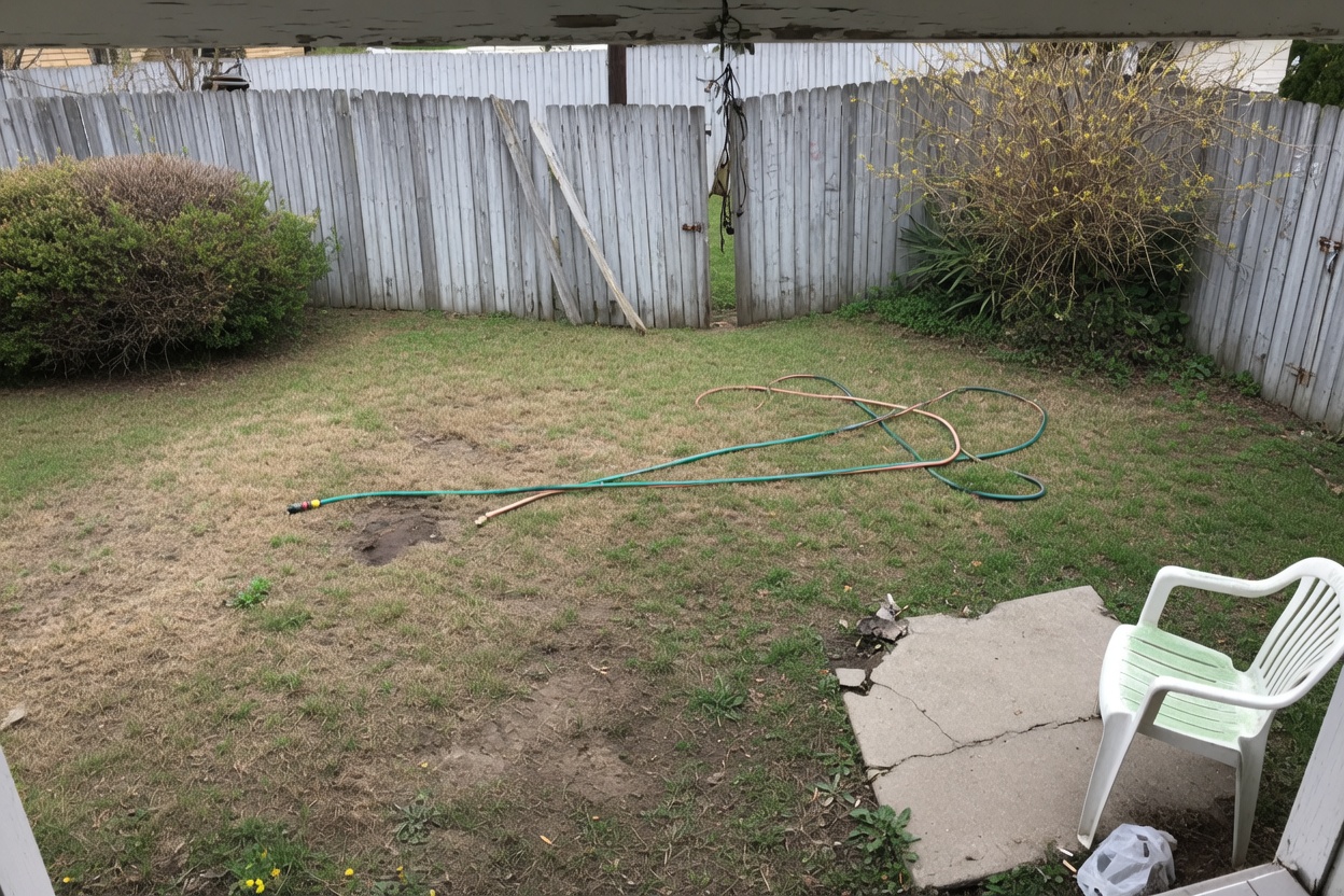 Your yard before landscape redesign